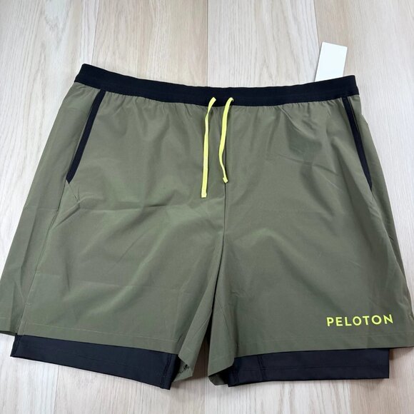 NWT Peloton Mens Green Speed 6" Lined Slim Fit Cycling Performance Shorts Sz XXL - Picture 1 of 12